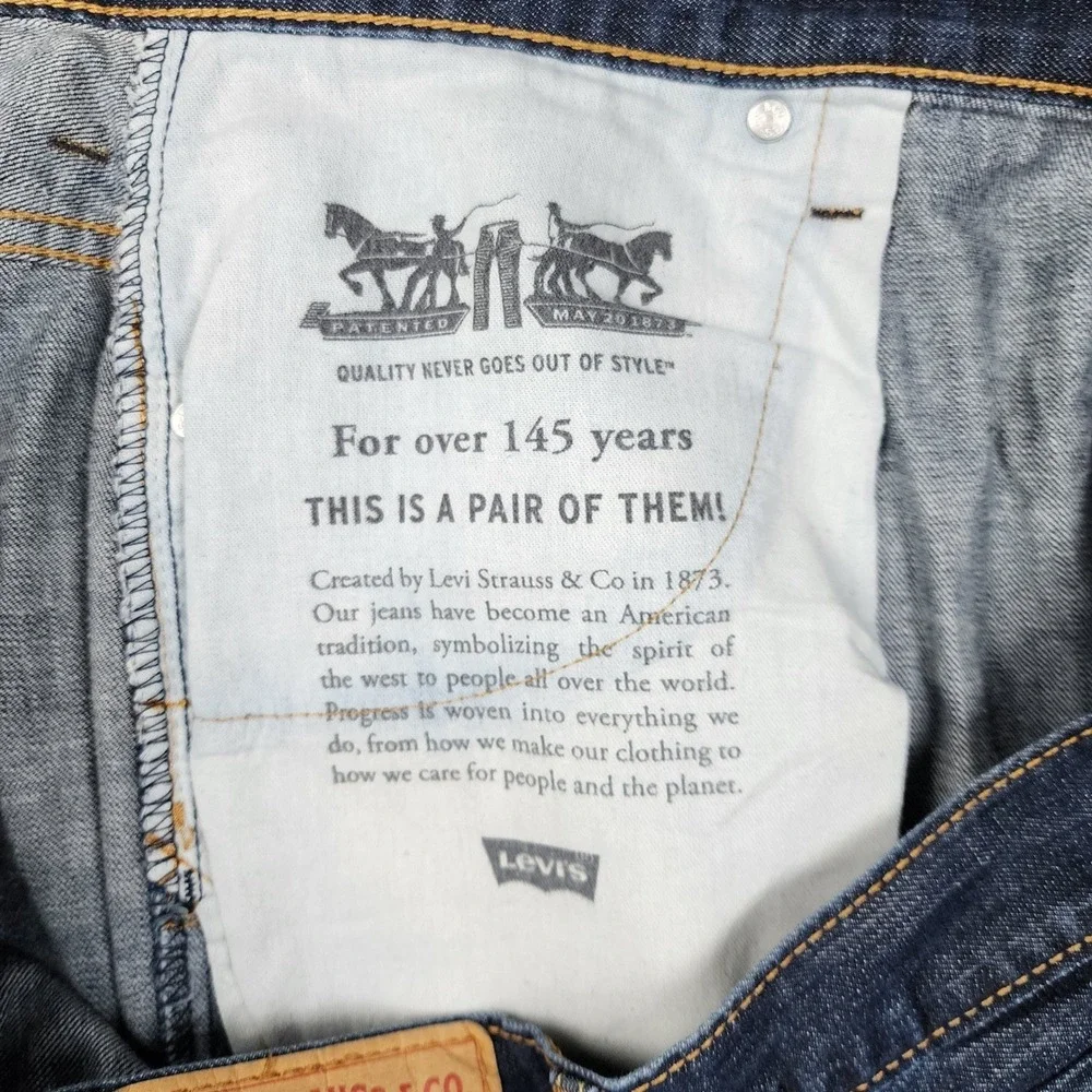 Levi Strauss 569 Loose Straight Jeans Mens 44x32 Blue‎ Dark Wash Baggy Denim